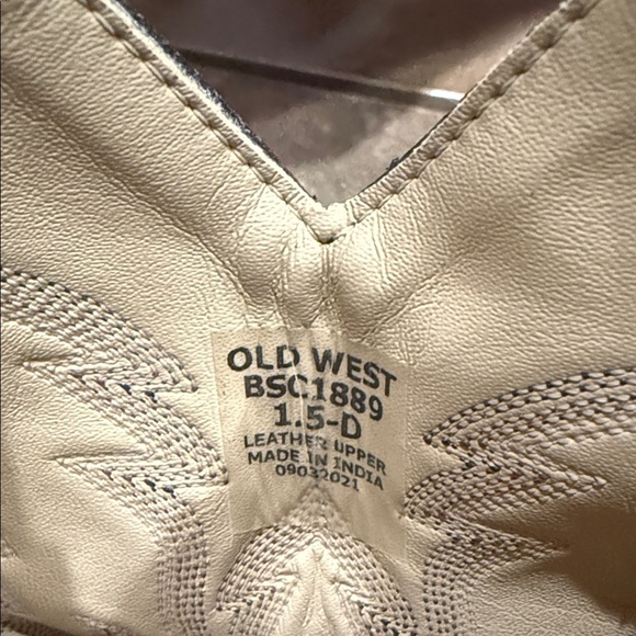 Old West Kids Brown and Red Boots Size 1.5 - Picture 4 of 4